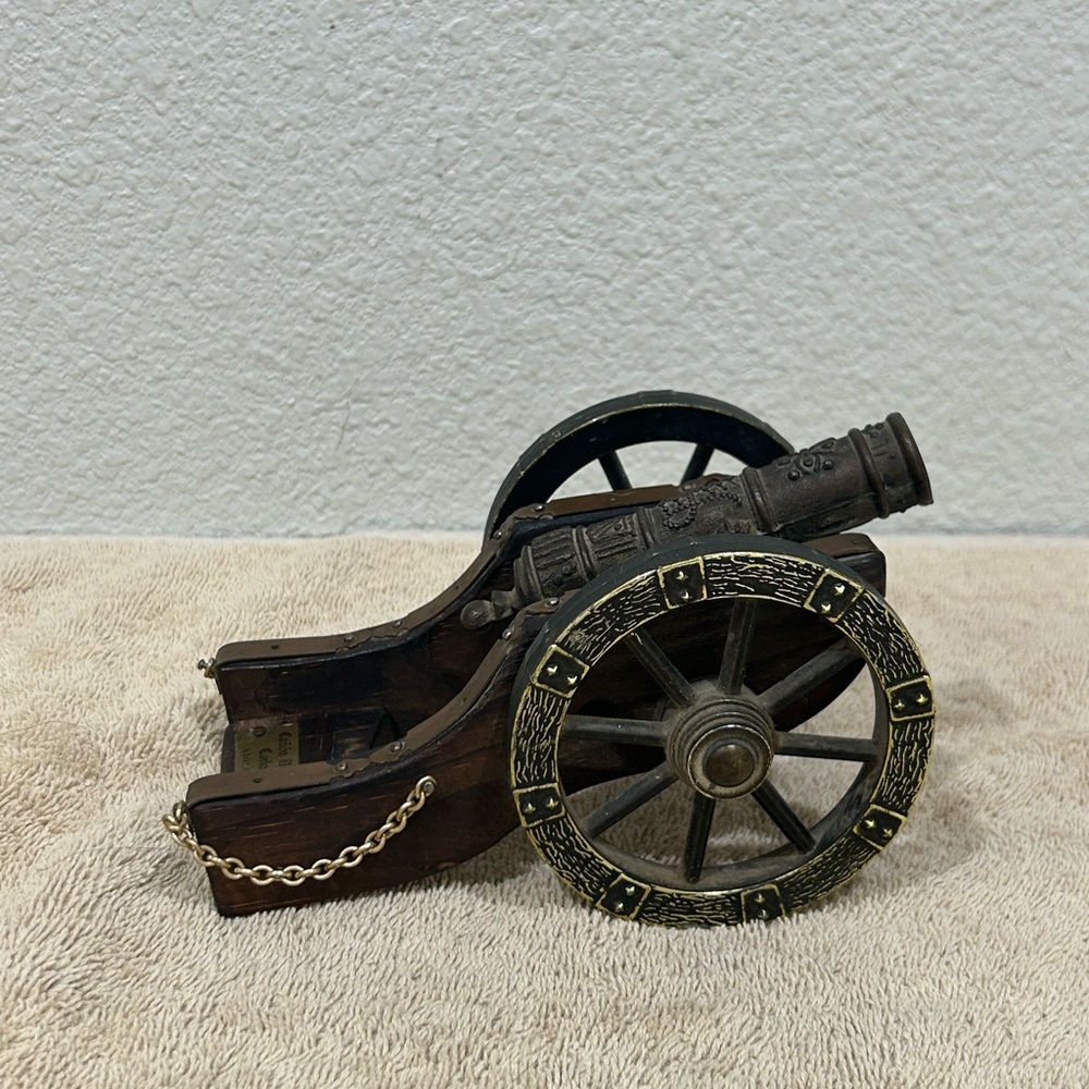 Decorative Powder Mini Cannon Canon Artilleria Carlos I Spanish Brass/Wood